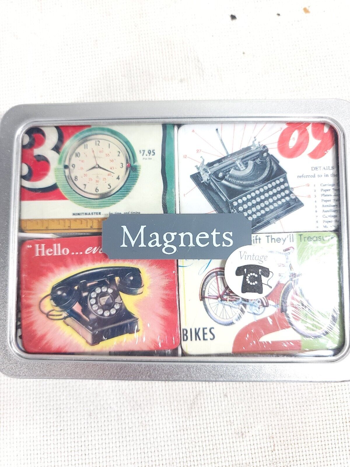 Cavallini & Co 24 Magnets- Memorable Antique Vintage Objects from The Past- Tin