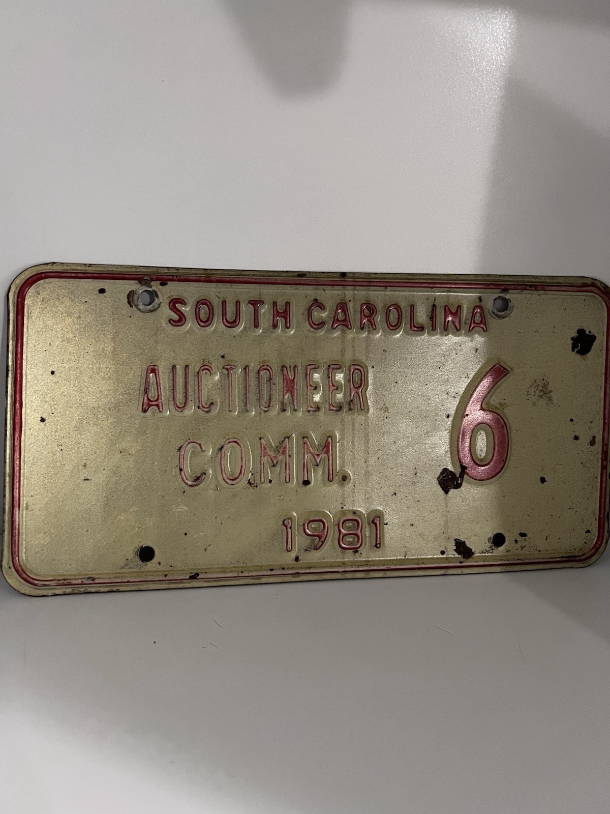 Vintage South Carolina Auctioneer Commission 1981 License Plate \