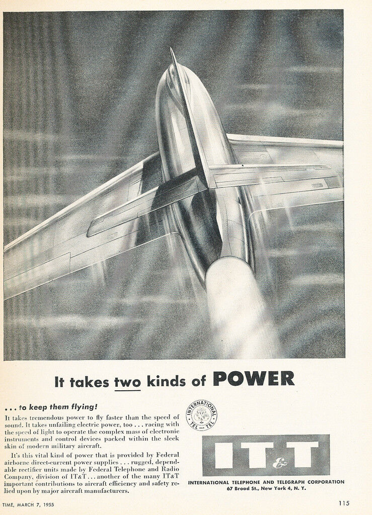 1955 IT&T Telephone and Telegraph - Classic Advertisement Print Ad J111