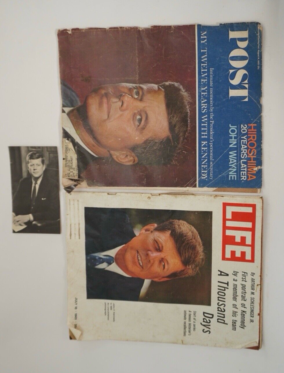 Lot of 3 Vintage 1965 JFK Editorial Memorabilia