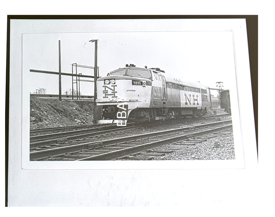 New Haven RR #3000 BLH Diesel Locomotive Cedar Hill CT Yard Photo Negative