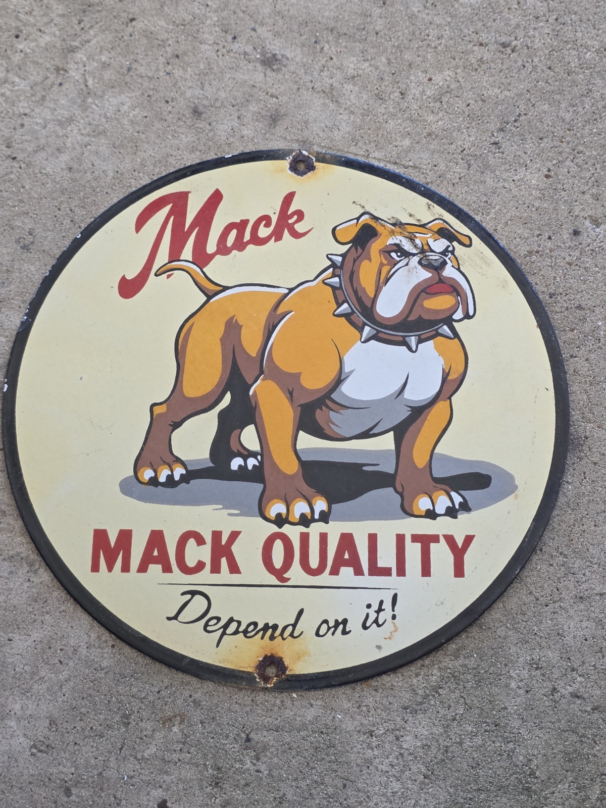 VINTAGE 1950'S MACK DIESEL TRUCKS PORCELAIN SIGN 12 VINTAGE 1950'S MACK DIESEL TRUCKS PORCELAIN SIGN 12