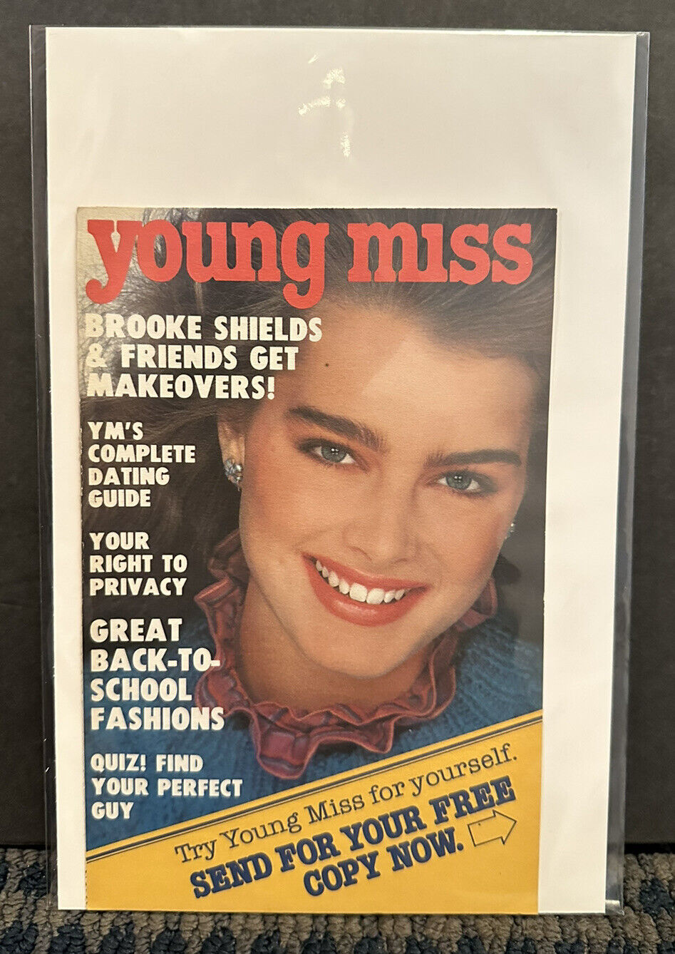 1983 Young Miss Magazine Promo/Insert Card, Brooke Shields (B1)-1