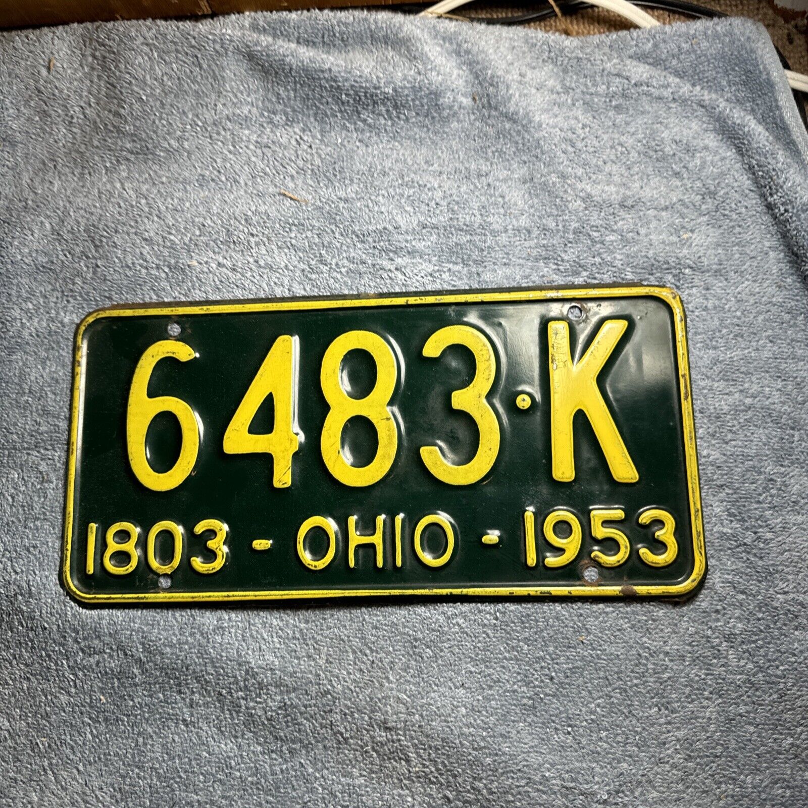 1953 Ohio Sesquicentennial License Plate 6483-K