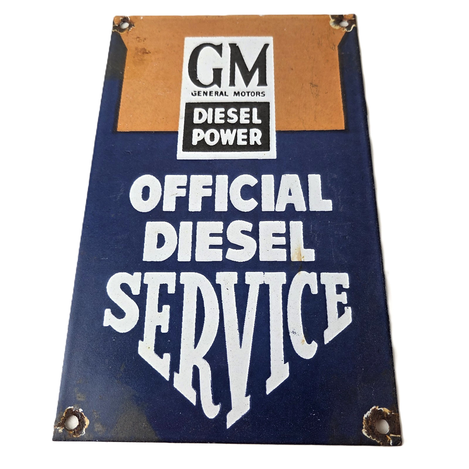 Vintage General Motors Sign - GM Automobiles Trucks Gas Diesel Porcelain Sign