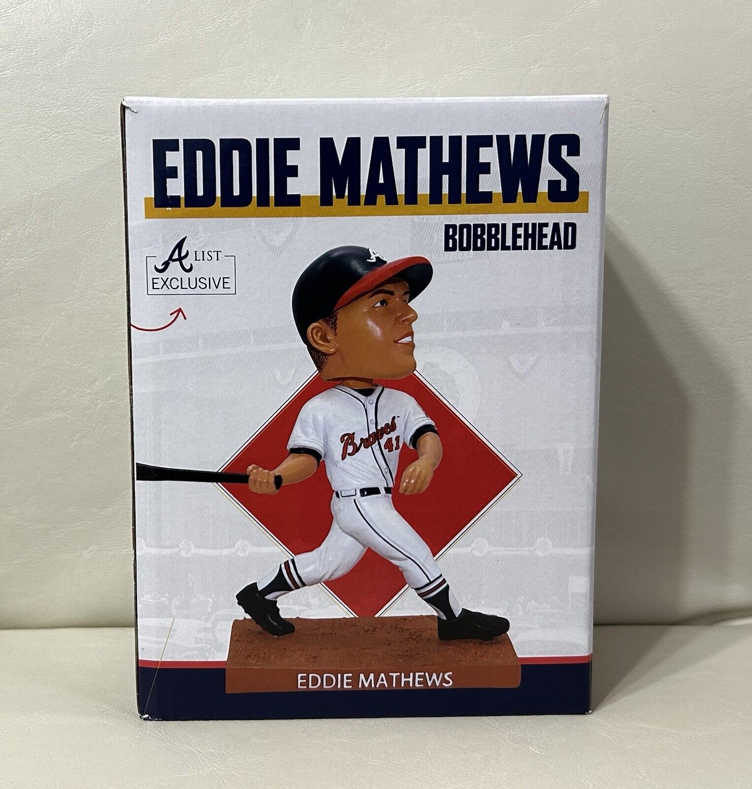 Atlanta Braves A-list Exclusive 2023 Eddie Mathews Bobblehead New In Box 