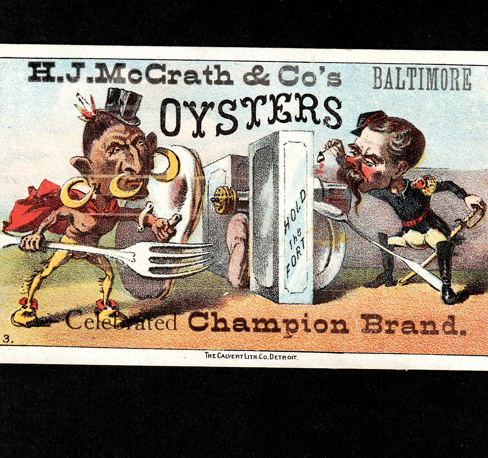 Champion Brand Baltimore Oysters McGrath Hold the Fort Calvert Trade Card j.US