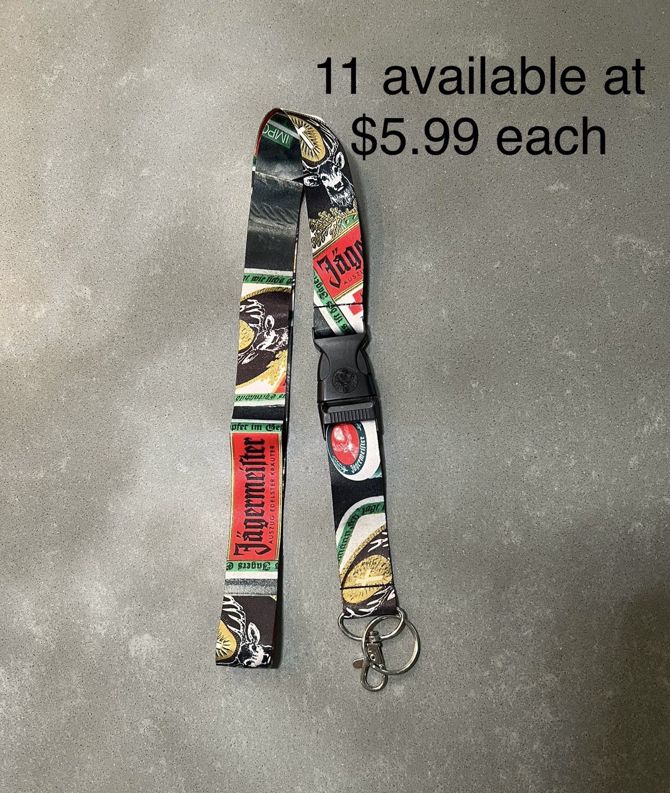 Jagermeister Lanyard Keychain Quick Clip Easy Release 24\