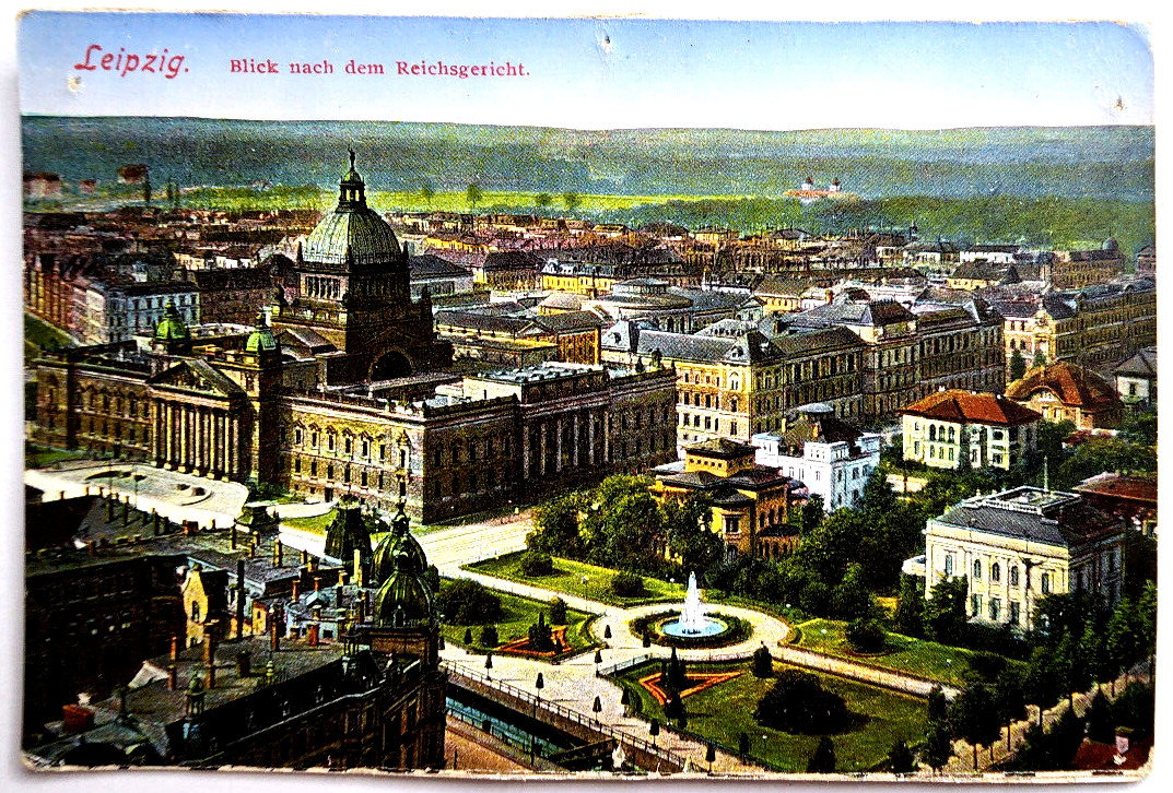 Postcard -Looking towards the Blick nach dem Reichsgericht - Leipzig, Germany
