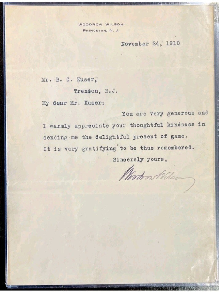 1910 LETTER SIGNED by President WOODROW WILSON As Princeton President Authentic 