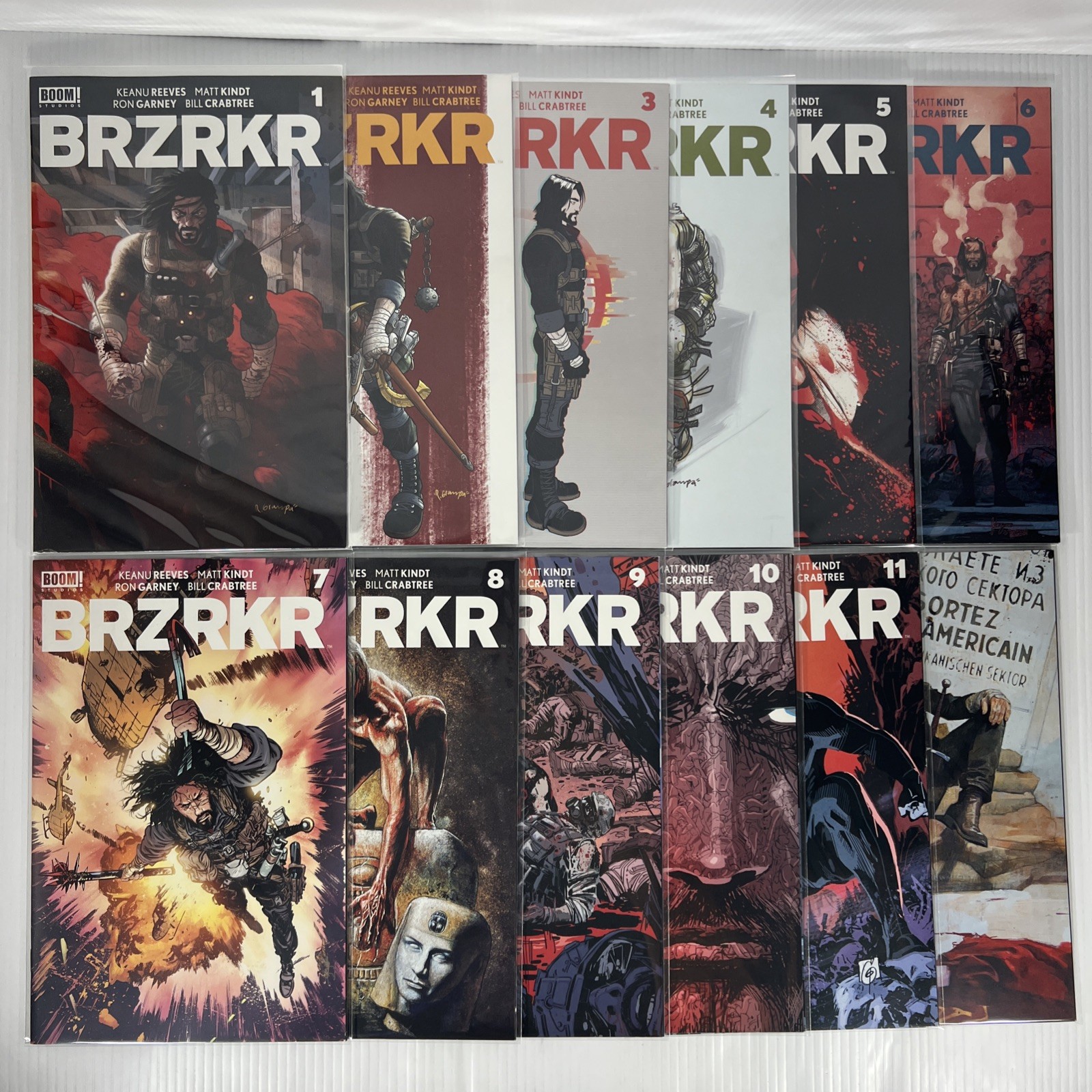 BRZRKR #1-12 Complete Set Keanu Reeves Matt Kindt BOOM 2021 NM Full Run