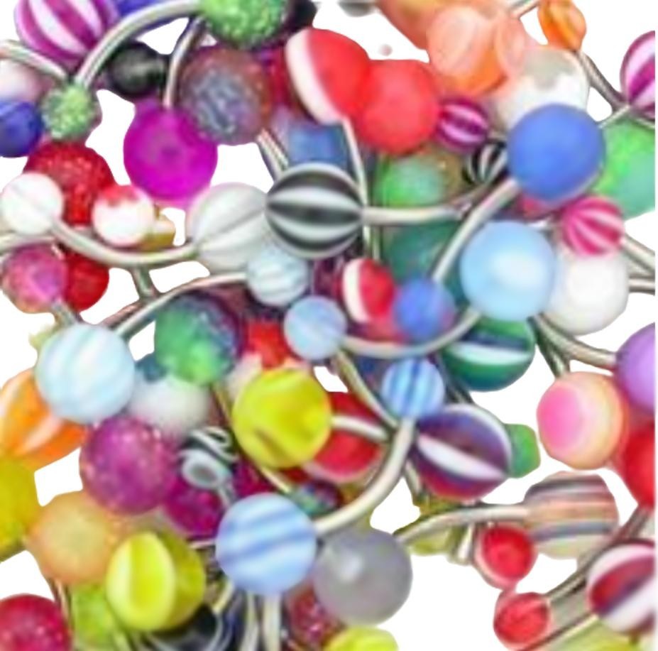 Body Jewelry 14g 7/16  Wholesale Lot 500PCS Mix Color Acrylic Belly Navel Rings