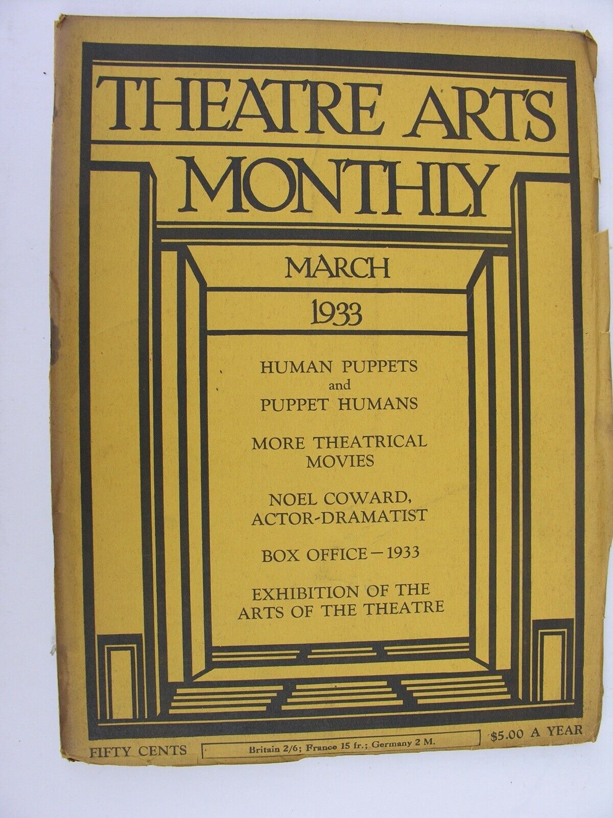 THEATRE ARTS MONTHLY March 1933 Noel Coward Alfred Lunt Lynn Fontanne 