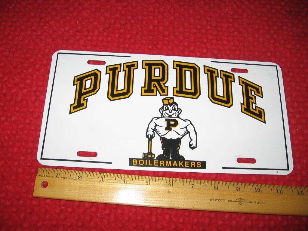 Vintage Purdue Car License Plate, Tag