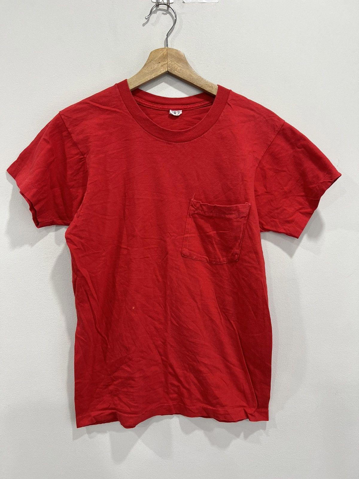 Vintage 90s Blank Tee Shirt pocket single stitch Vintage 90s Blank Tee Shirt pocket single stitch
