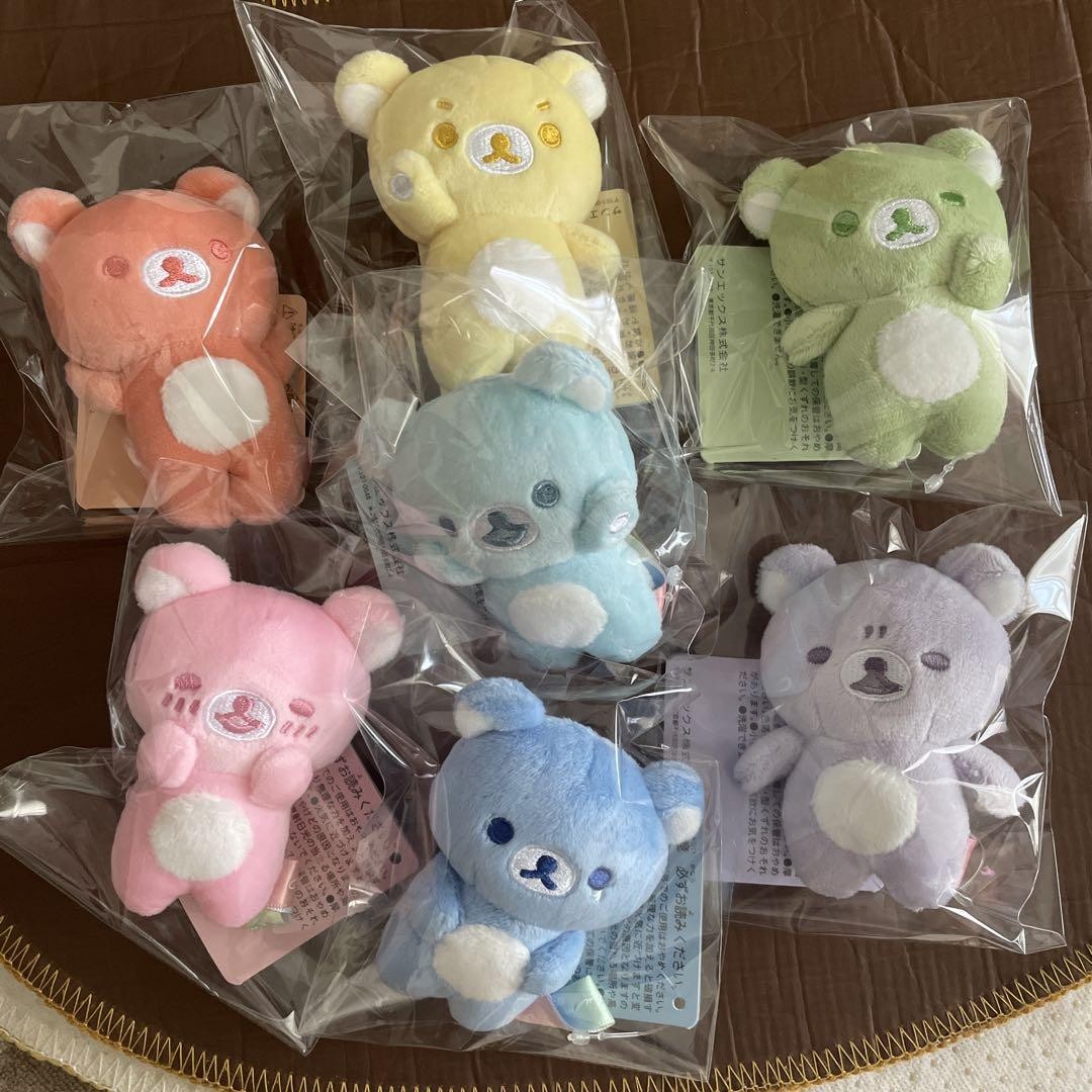 Rilakkuma Rainy to Sunny Nanairo Mini Plush Complete Set of 7 San-X Rilakkuma Rainy to Sunny Nanairo Mini Plush Complete Set of 7 San-X