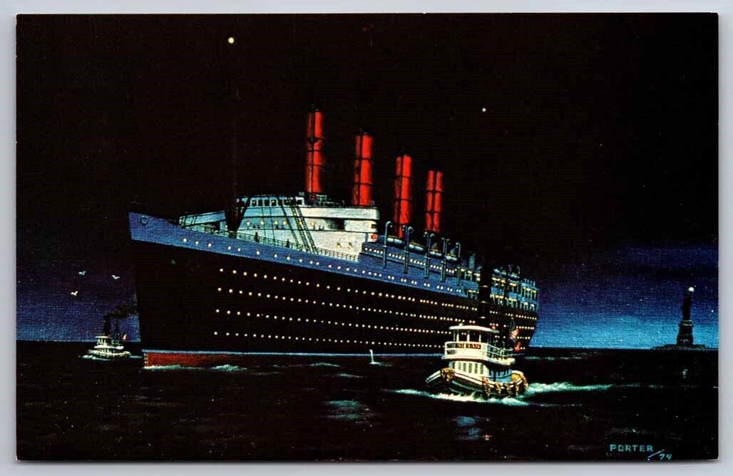 eStampsNet - Lusitania Steamship Cunard Line Torpedoed 1915 Postcard 