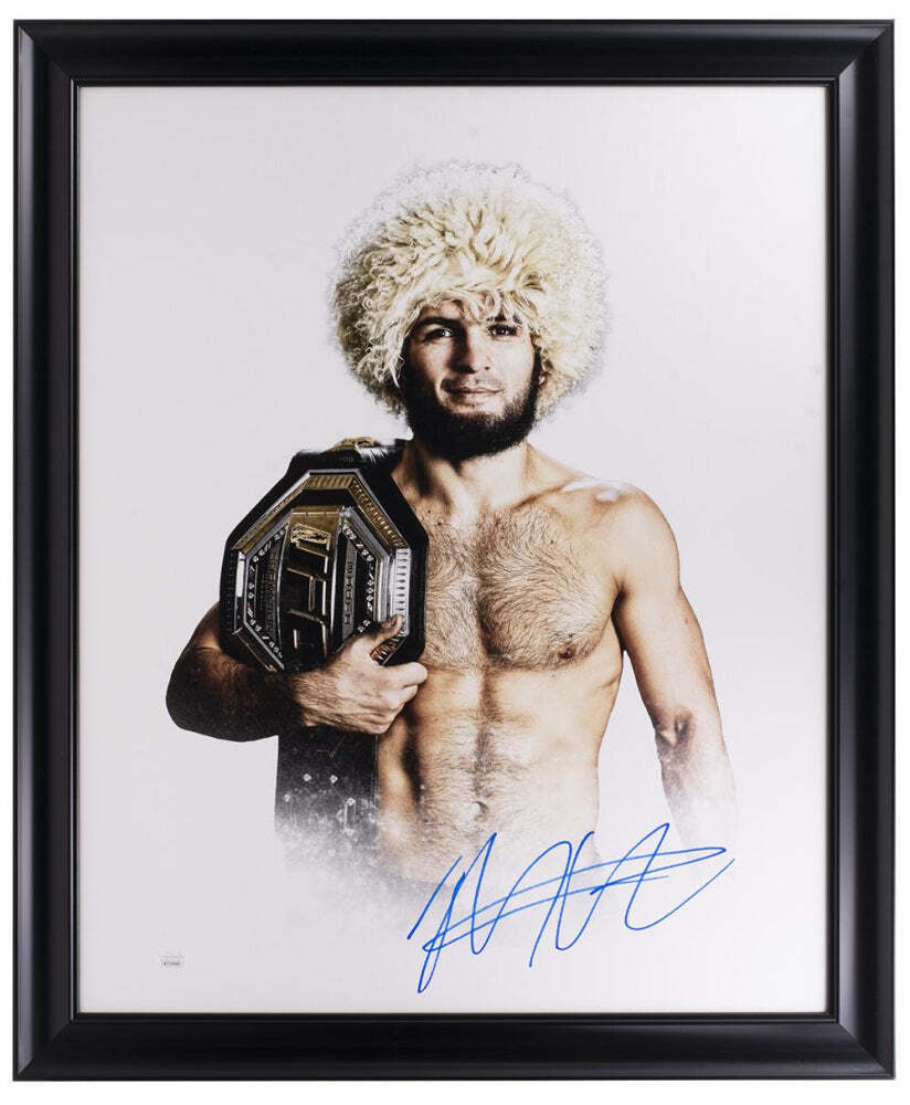 Khabib Nurmagomedov Signed UFC Custom Framed Canvas (JSA) 24