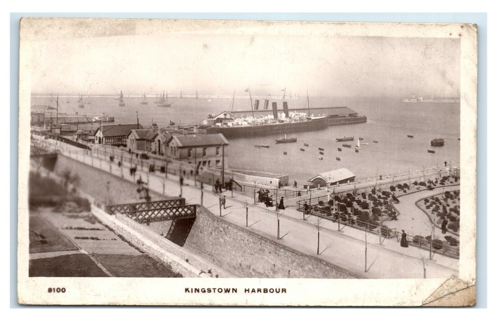 Postcard Kingston Harbour steamers ships 1912 RPPC U76
