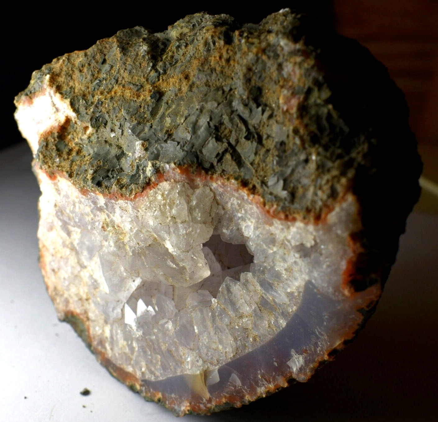 Geode Large Drusy Blue and Clear Points Natural Large Over 1 lb.