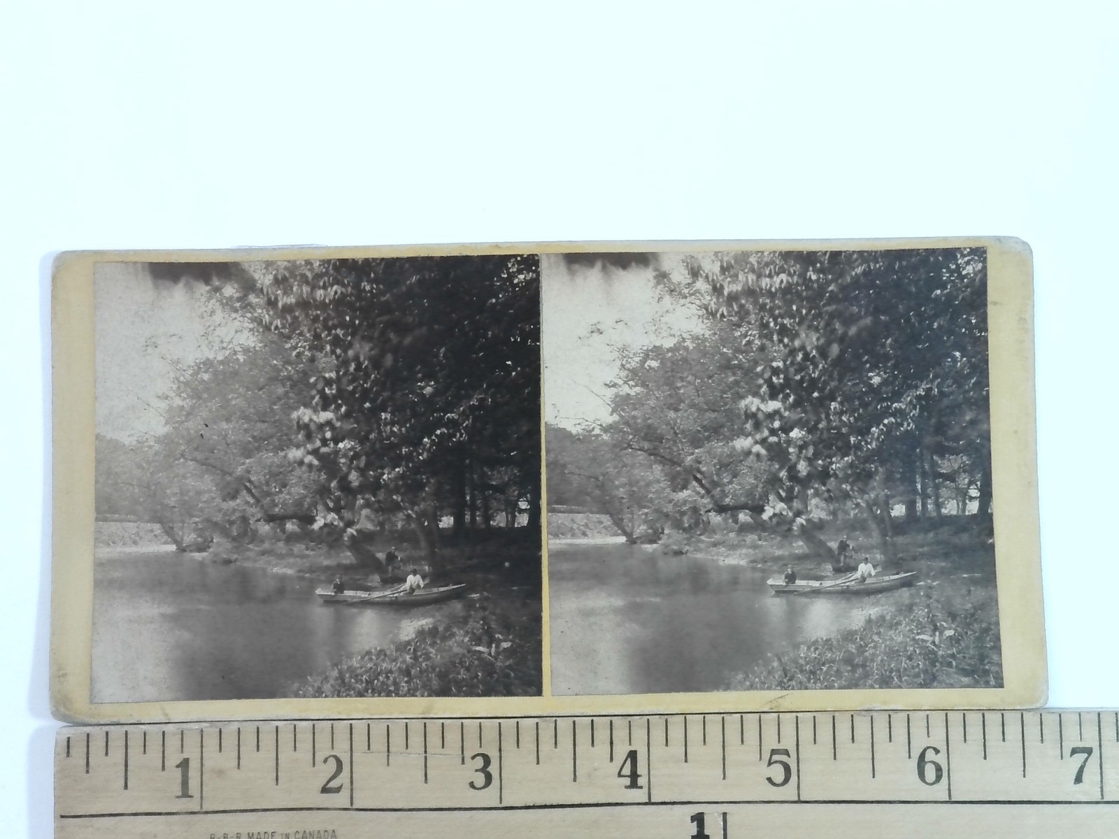 Calypso Island Lehigh River Stereoview M.A. Kleckner Bethlehem PA 1870s