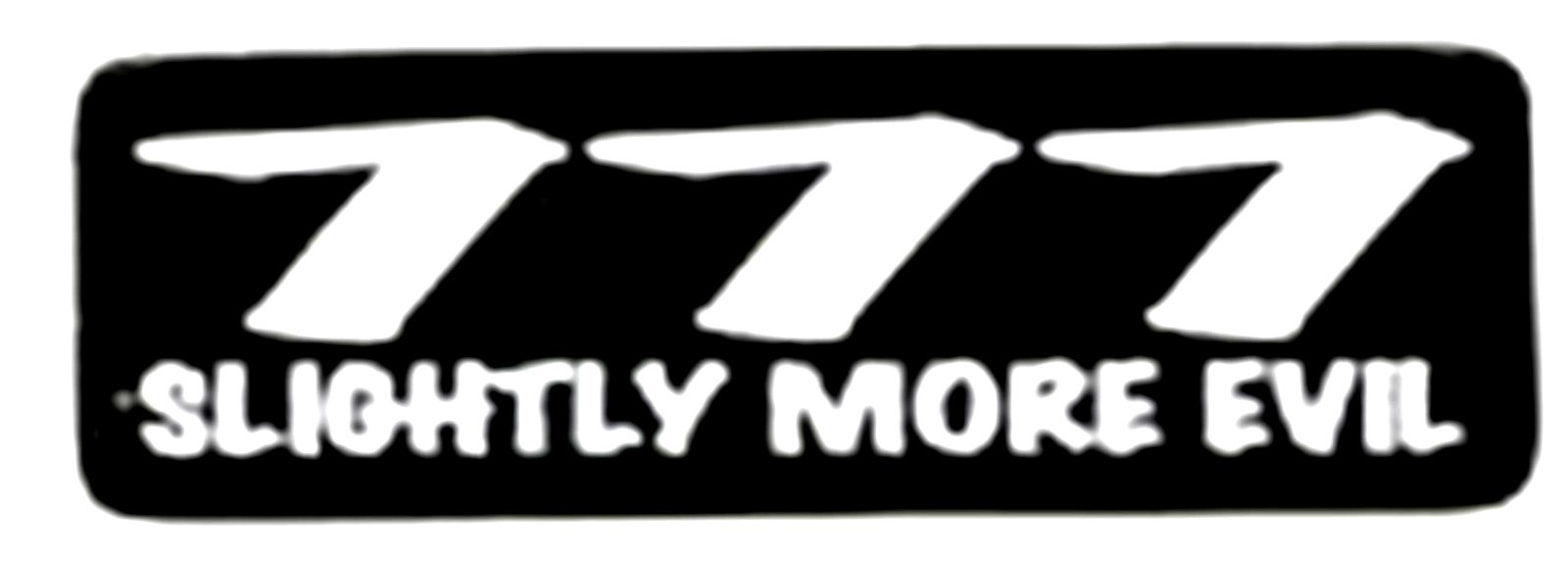 777 SLIGHTLY MORE EVIL HELMET STICKER HARD HAT STICKER 777 SLIGHTLY MORE EVIL HELMET STICKER HARD HAT STICKER