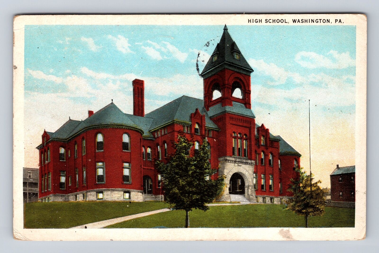 Washington PA-Pennsylvania, High School, Antique, Vintage c1924 Postcard