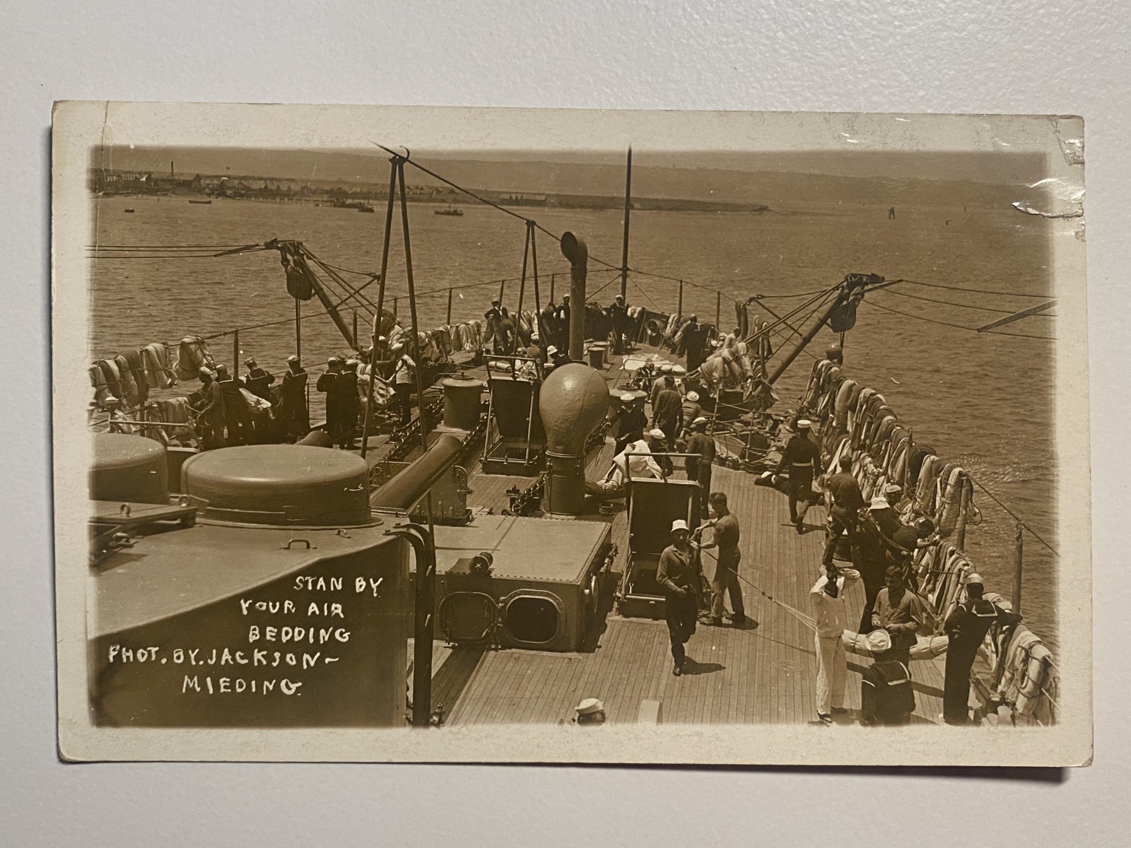 RPPC USS Maryland ACR-8 Cruiser Stan By Your Air Bedding Jackson-Mieding 1912