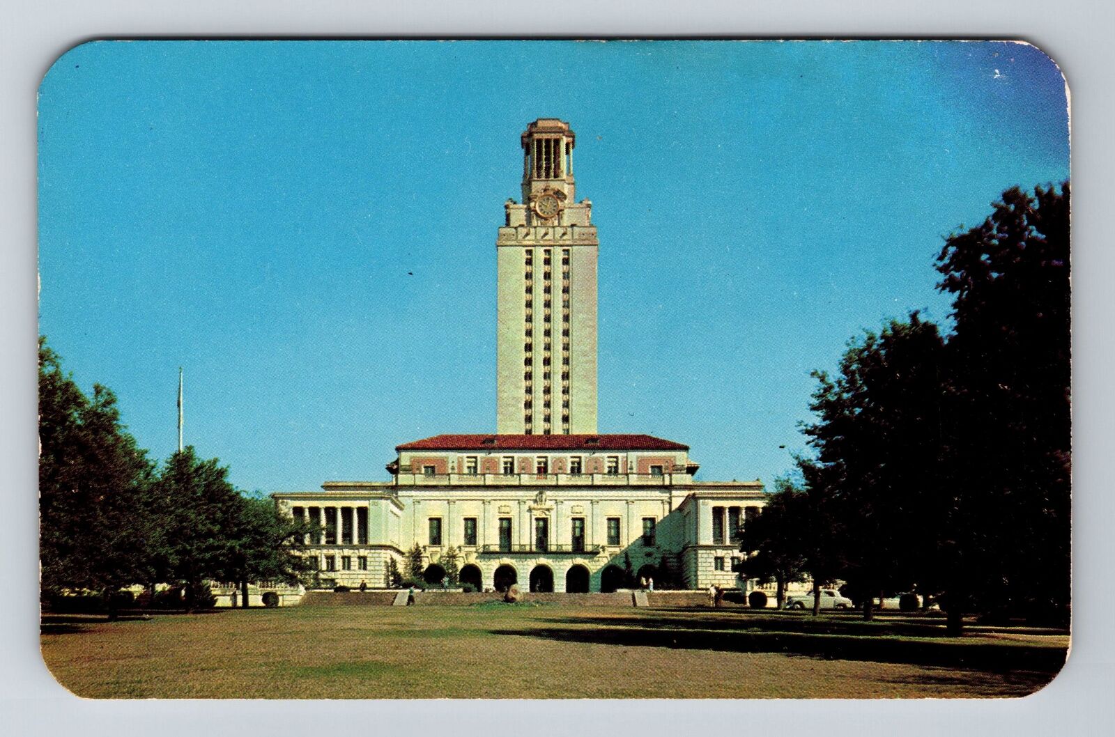 Austin TX-Texas University Of TX Main Building Clock Tower Vintage Postcard
