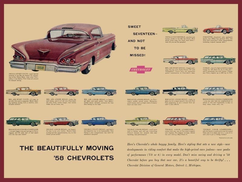 1958 Bel Air, Impala, Biscayne, Yeoman Models New Metal Sign: 12x16 1958 Bel Air, Impala, Biscayne, Yeoman Models New Metal Sign: 12x16