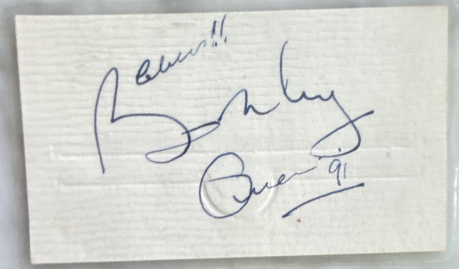 Brian May of QUEEN SIGNED Laminated business card Brian May of QUEEN SIGNED Laminated business card