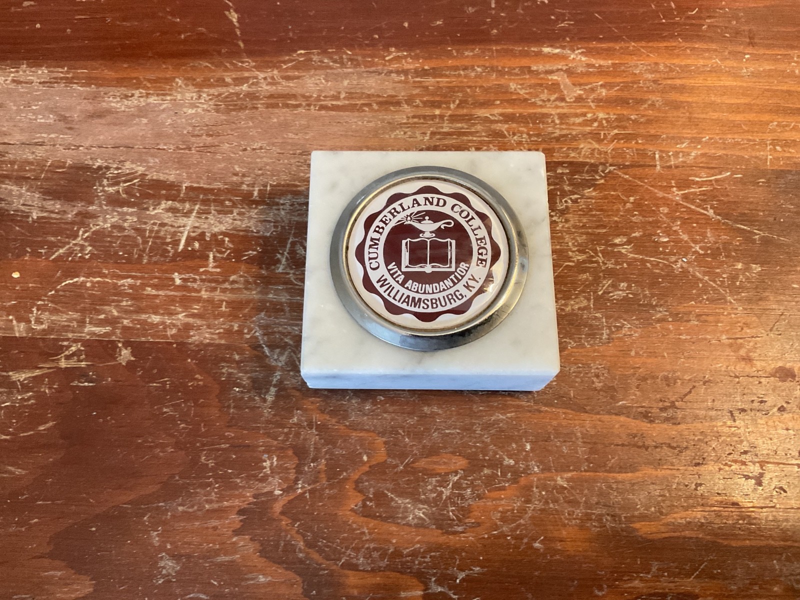 Vintage Cumberland College Williamsburg Ky. Marble Paper Weight 2” x 2” Vintage Cumberland College Williamsburg Ky. Marble Paper Weight 2” x 2”