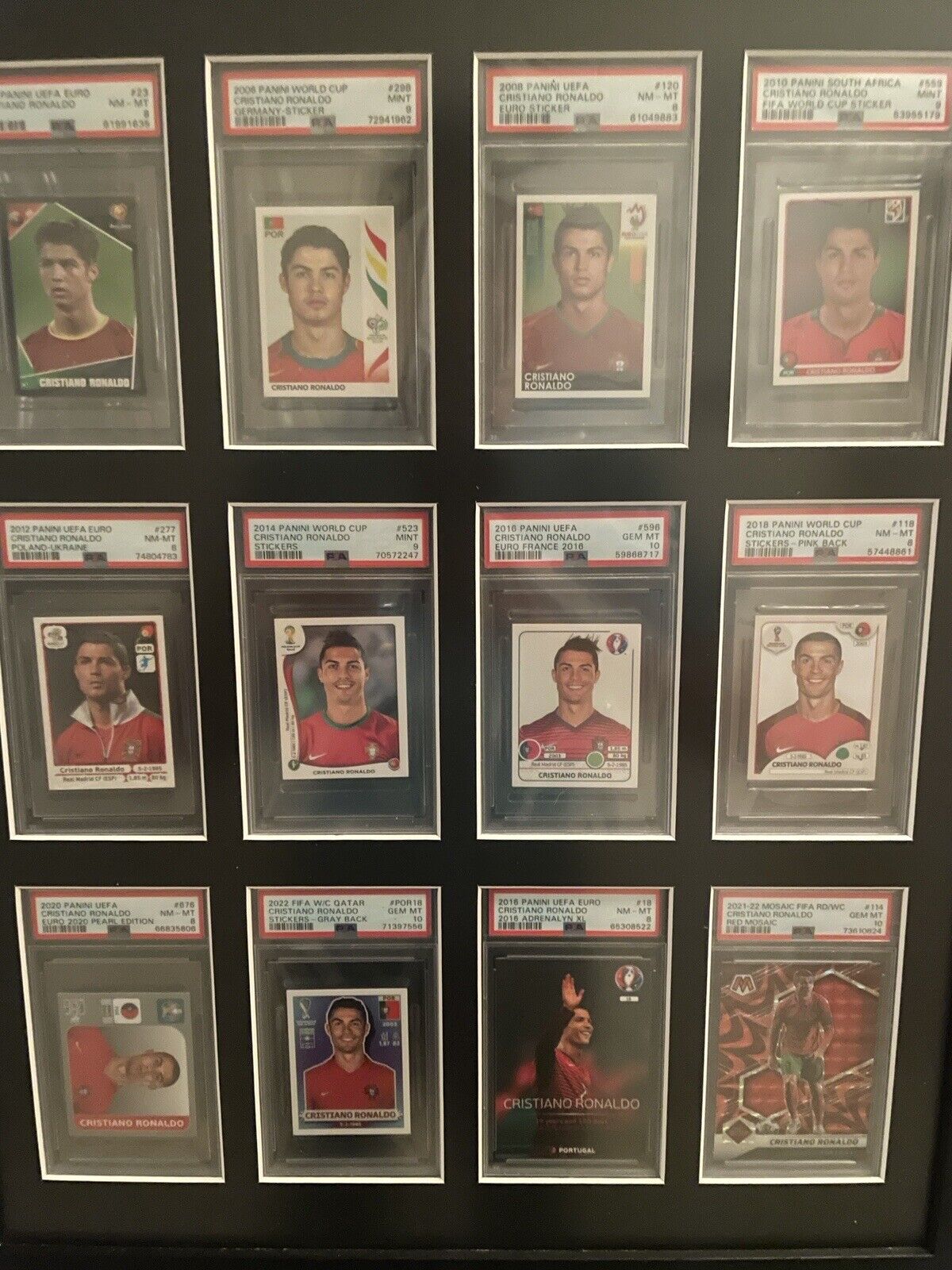 Cristiano Ronaldo Panini Collection PSA Graded 8-10 Complete Collection RARE