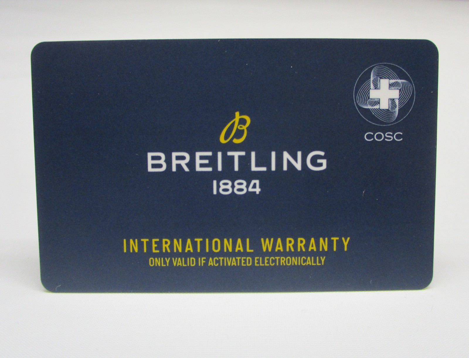 BREITLING Watch Authentic Genuine Blue International Warrante COSC Cert Card