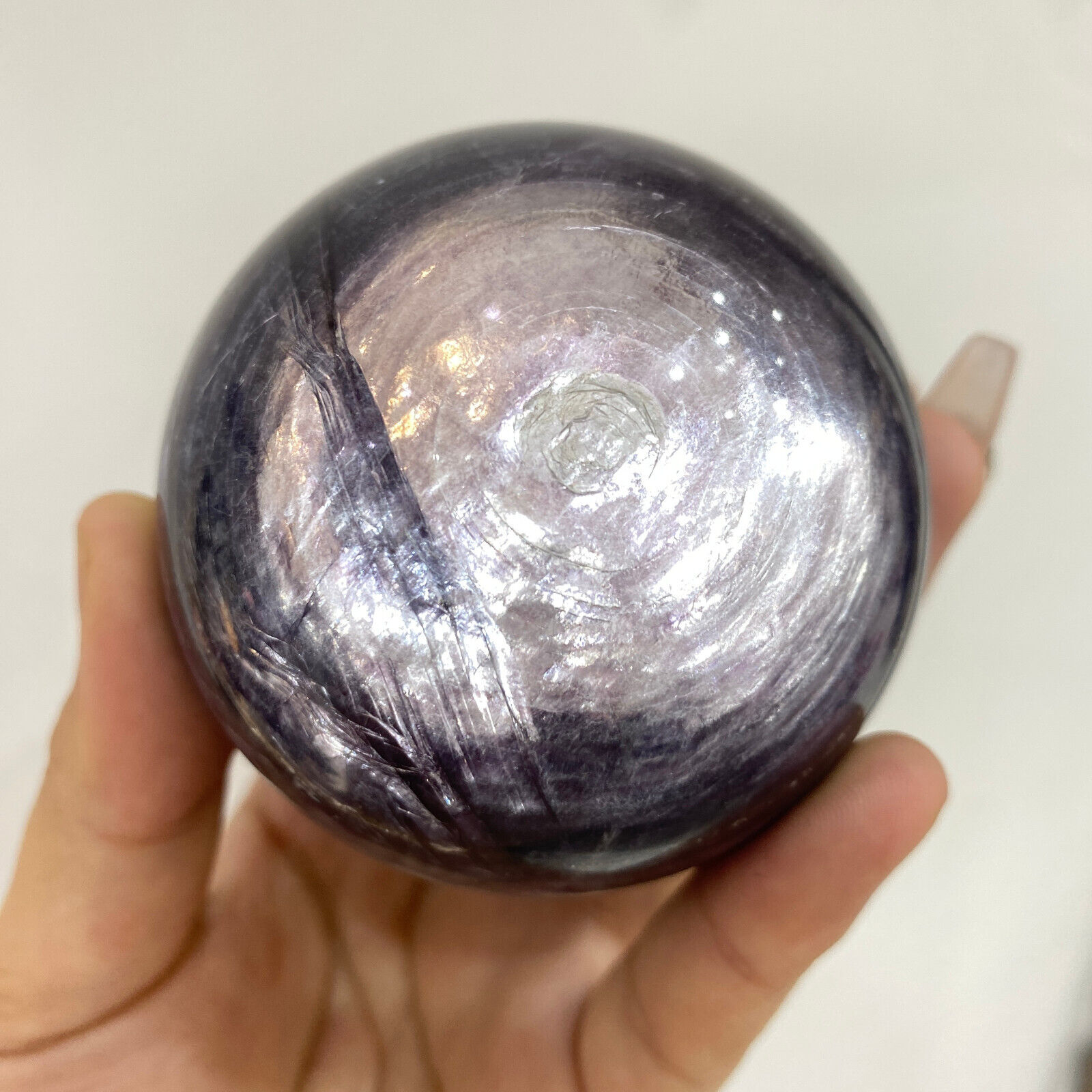 503g  Natural lepidolite Quartz crystal sphere Crystal Energy Reiki gift