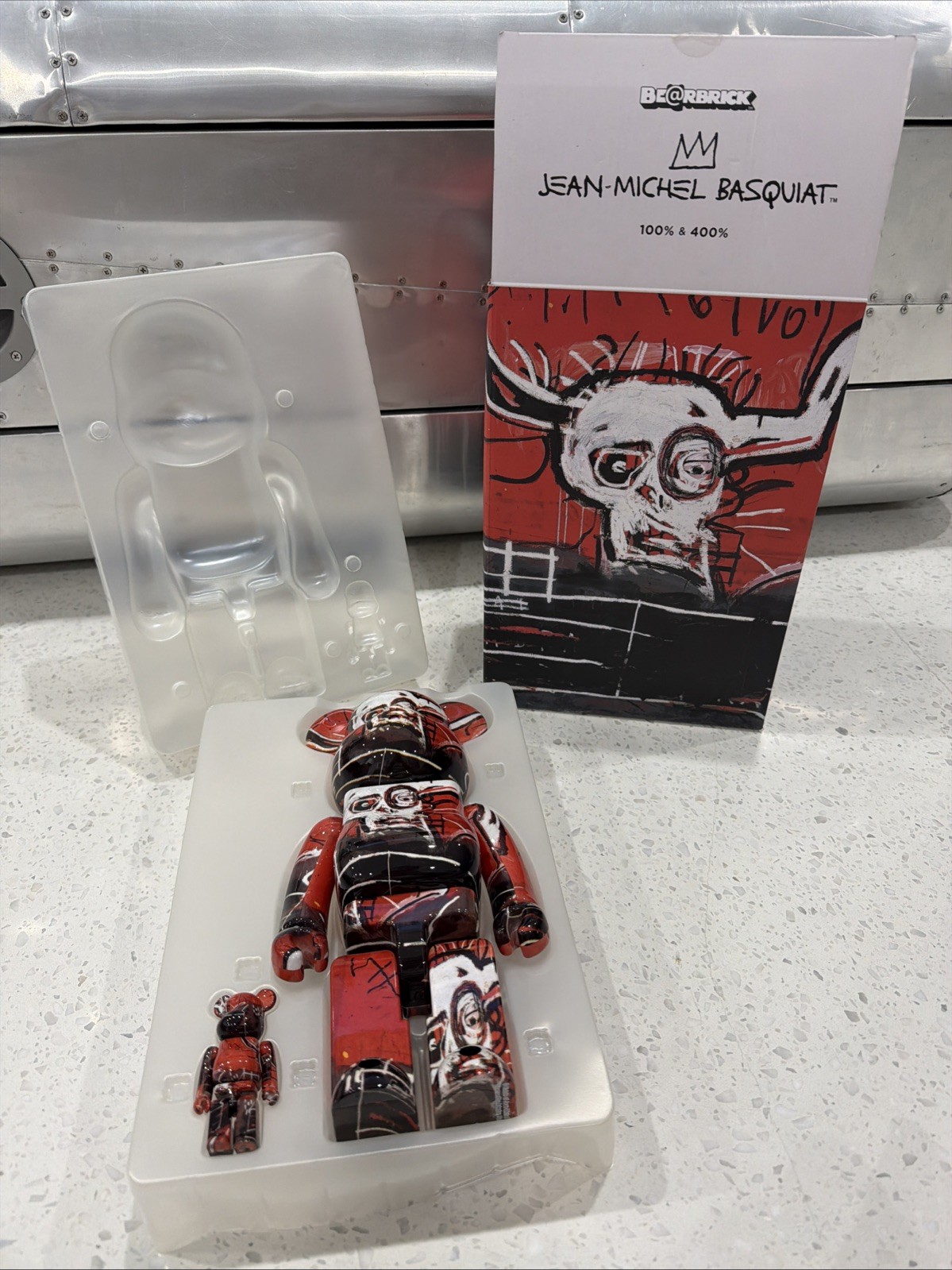 Bearbrick Medicom JEAN-MICHEL BASQUIAT #5 400% & 100% set Be@rbrick NEW