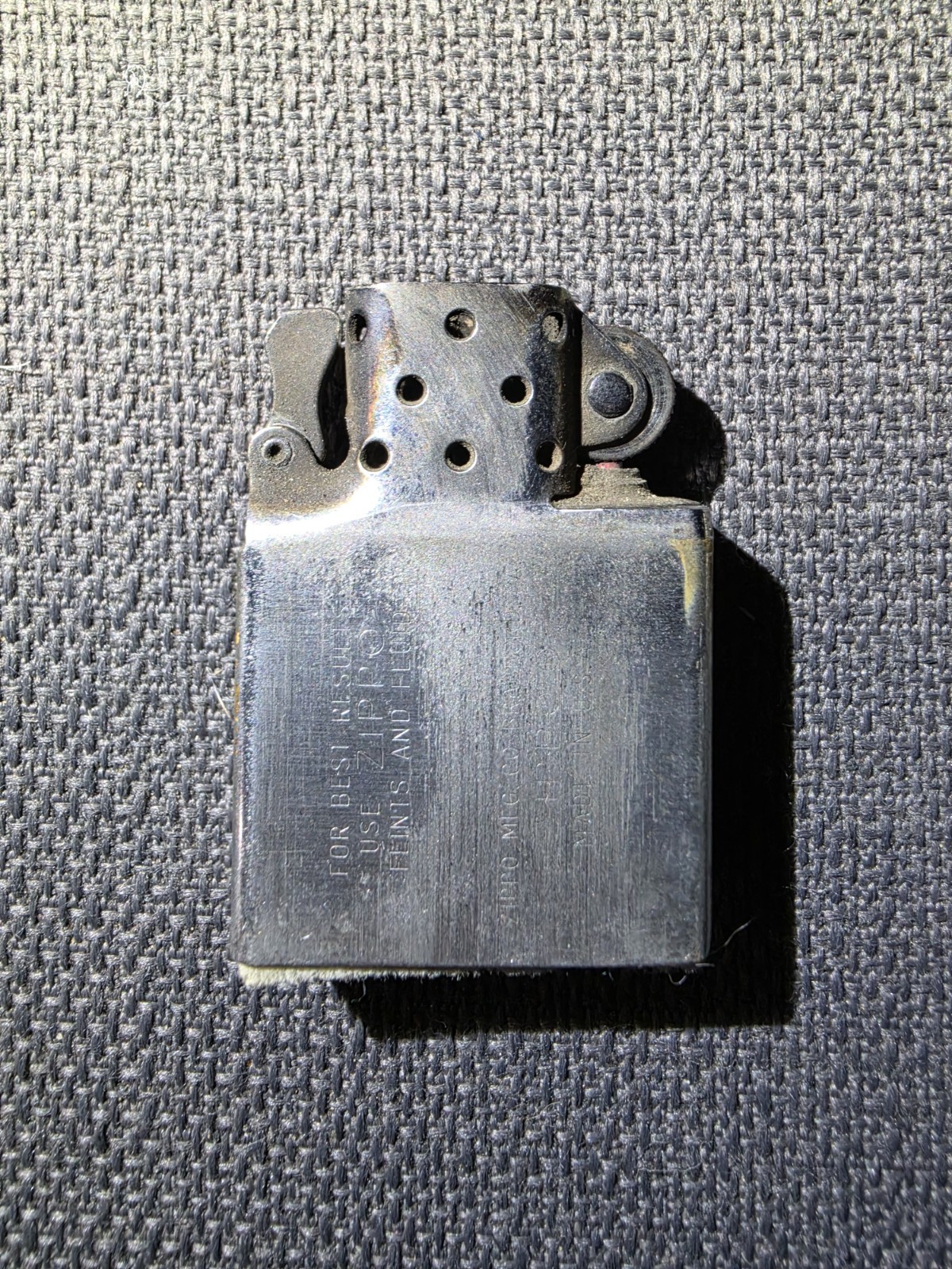 Vintage 1958-59 Zippo Lighter Insert 16 Hole Chimney Bradford PA USA