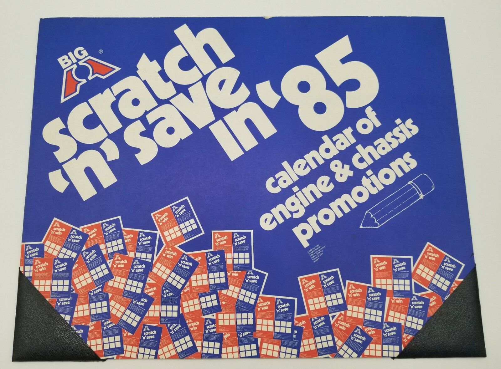 One(1) Big A Auto Parts 1985 Desk Calendar Engine & Chassis Promotions 20