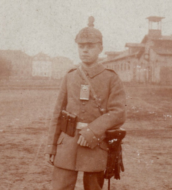 WWI German Soldier Luger Pistol Artillery RPPC