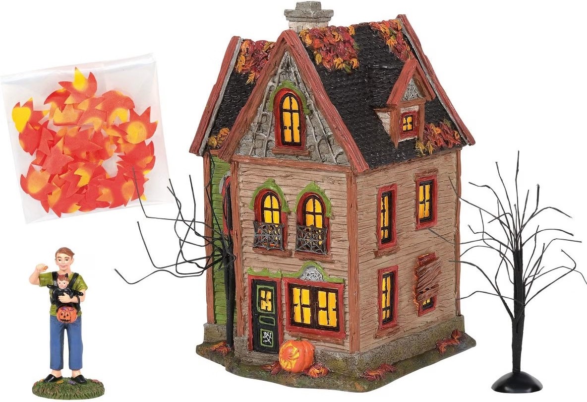 Dept 56 HALLOWEEN SPIDER HOUSE Box Set of 4 SILVER SERIES Snow Village BRAND NEW Dept 56 HALLOWEEN SPIDER HOUSE Box Set of 4 SILVER SERIES Snow Village BRAND NEW