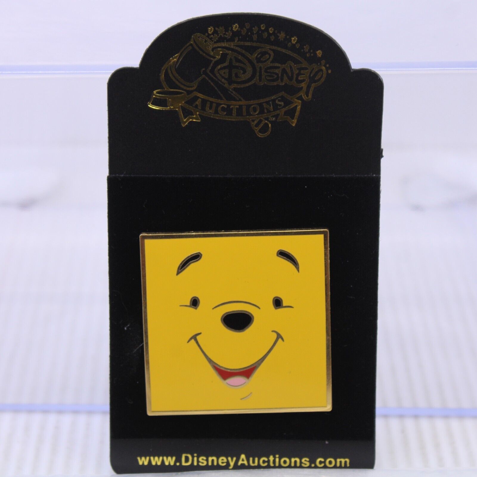 B5 Disney Auctions LE 500 Pin Winnie the Pooh Face Field Square