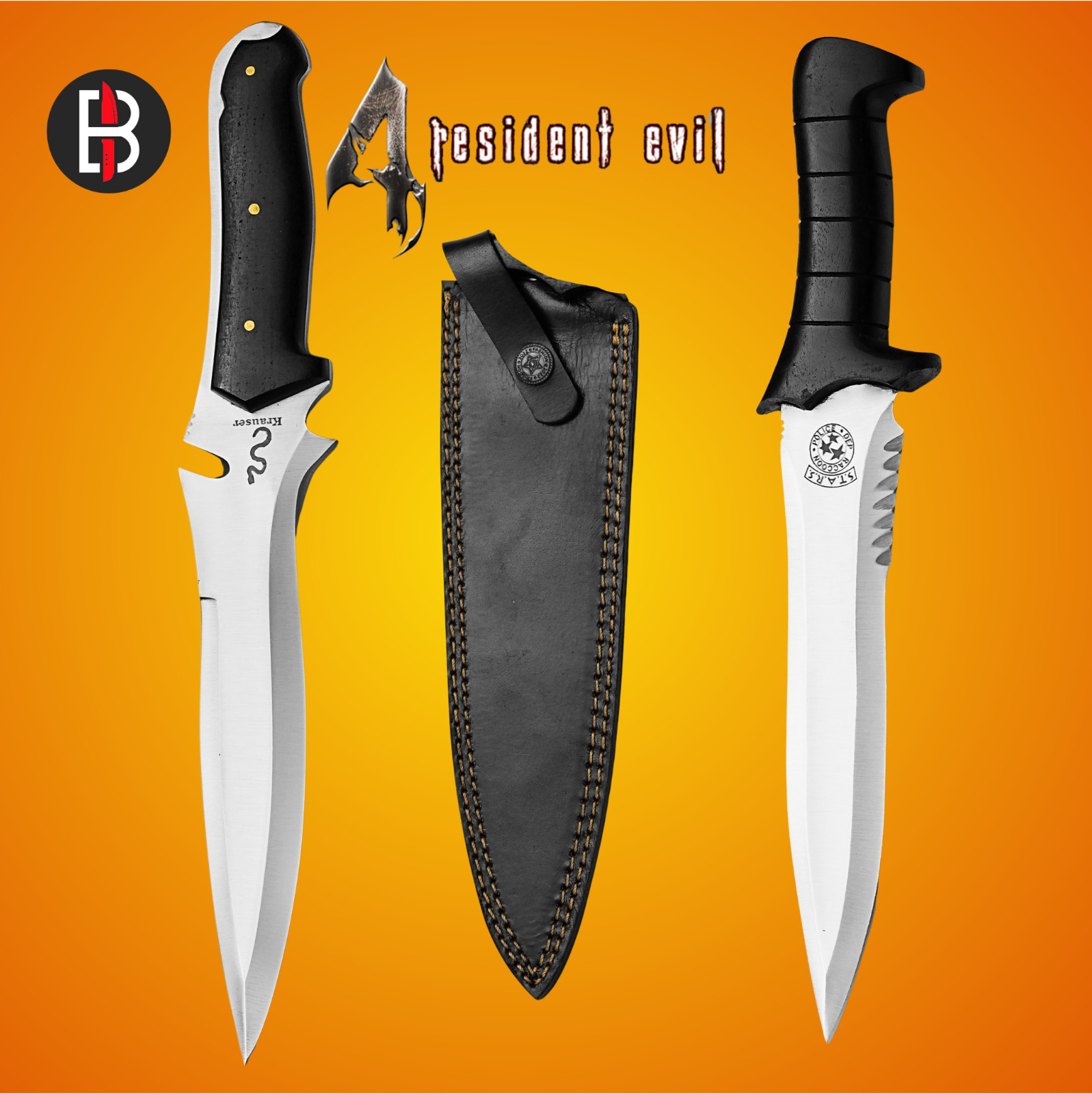 Buy 1 Get 1 Free Leon Kennedys and Jack Krauser RE4 Knife Handmade Spring Steel.