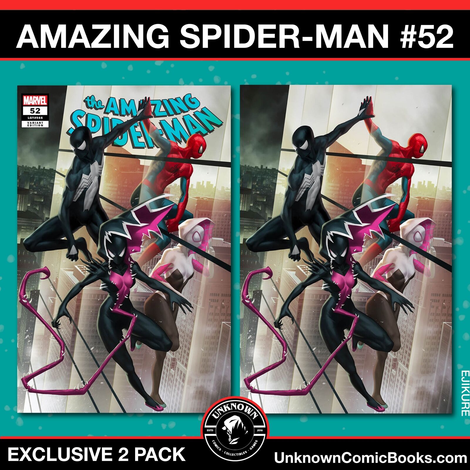 [2 PACK] AMAZING SPIDER-MAN #52 UNKNOWN COMICS EJIKURE EXCLUSIVE VAR (06/19/2024