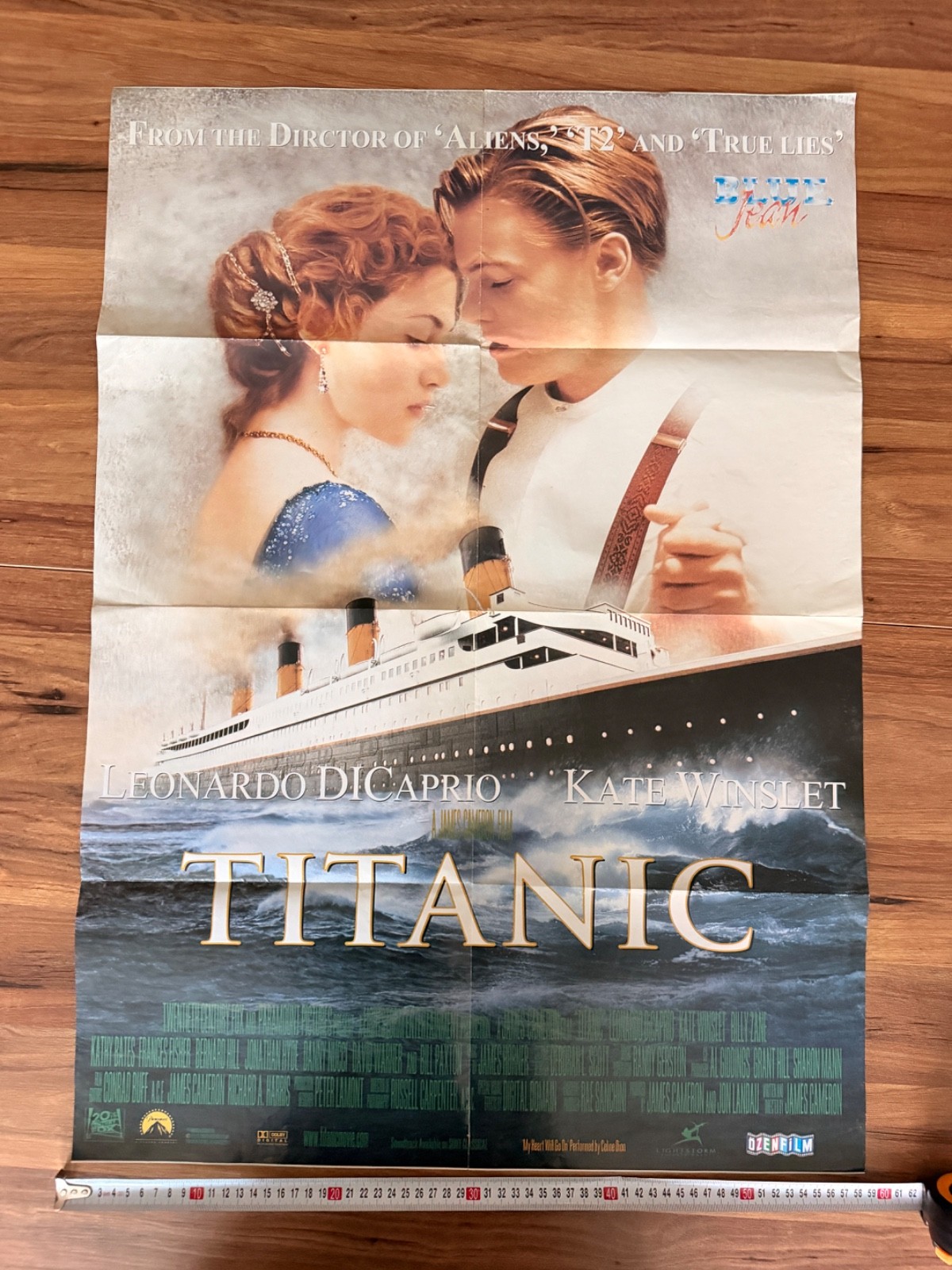 Titanic Leonardo DiCaprio Double Sided Blue Jean Poster Rare Turkey Vintage