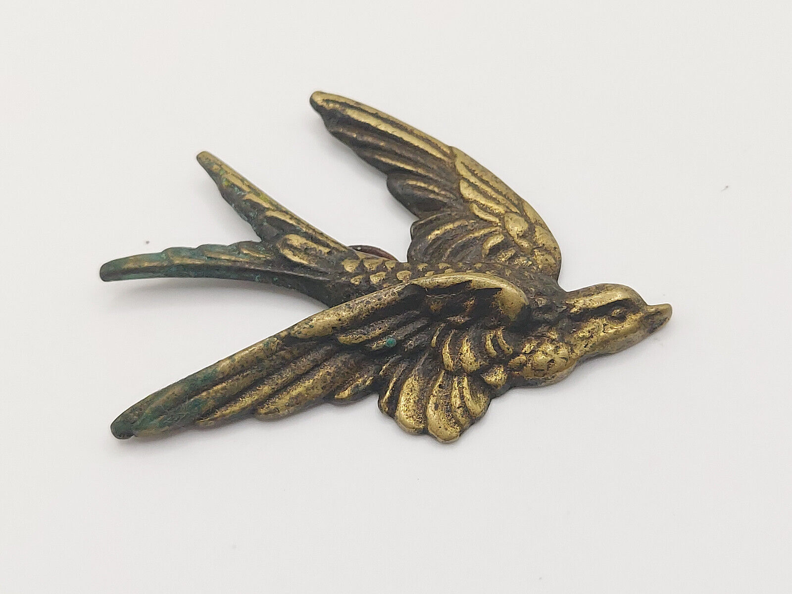 Vintage Brass Swallow; Small Wall Hanging