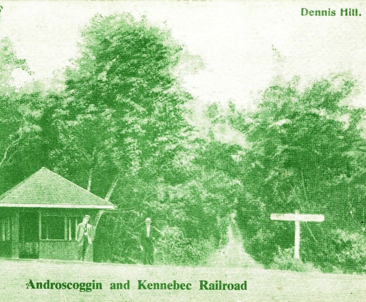 Dennis Hill Depot Androscoggin and Kennebec Railroad Maine 1908 UDB Postcard