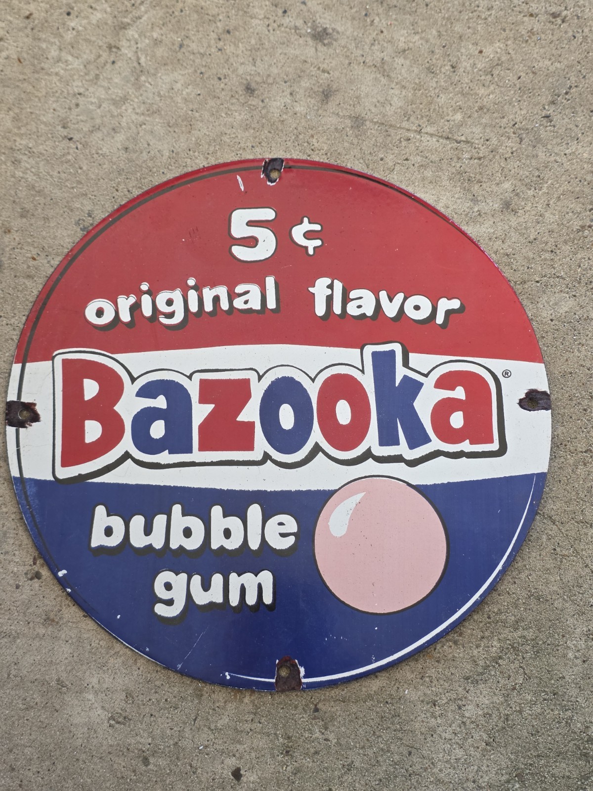 VINTAGE BAZOOKA BUBBLE GUM PORCELAIN SIGN GAS STATION CONVENIENCE STORE SIGN12 VINTAGE BAZOOKA BUBBLE GUM PORCELAIN SIGN GAS STATION CONVENIENCE STORE SIGN12