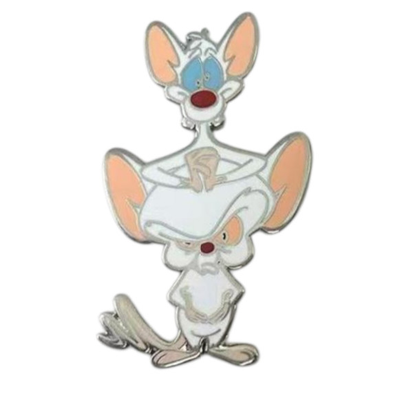 PINKY AND THE BRAIN Animaniacs 90s Cartoon Hat Jacket Tie Tack Lapel Pin PINKY AND THE BRAIN Animaniacs 90s Cartoon Hat Jacket Tie Tack Lapel Pin