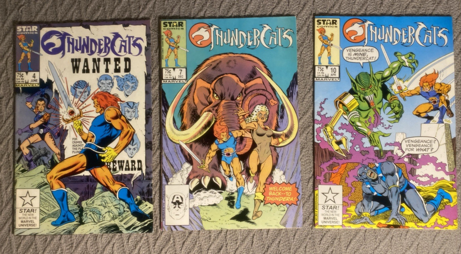 THUNDERCATS #4, 7, 10 comic lot  (1986) Marvel Star Comics FINE