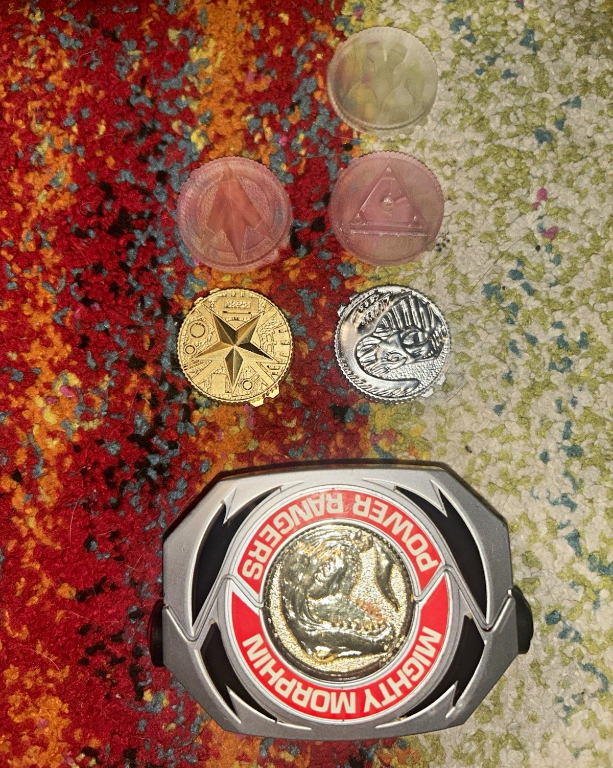 Power Rangers Mighty Morphin Morpher and Tommy Oliver coins